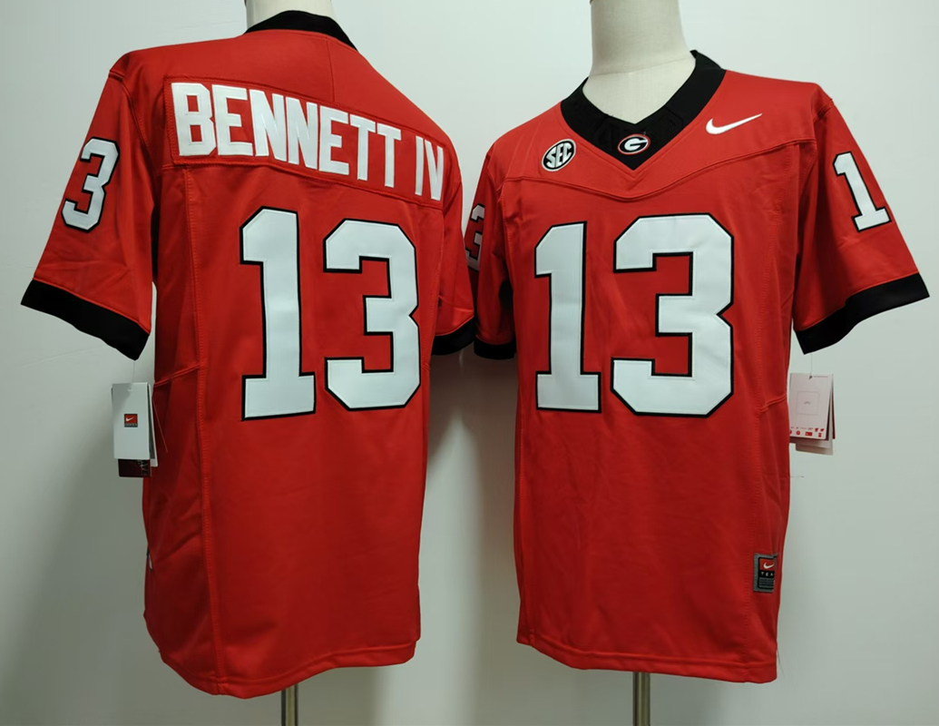 Men Bulldog #13 Stetson Bennett IV red 2024 Nike NCAA jersey->indianapolis colts->NFL Jersey